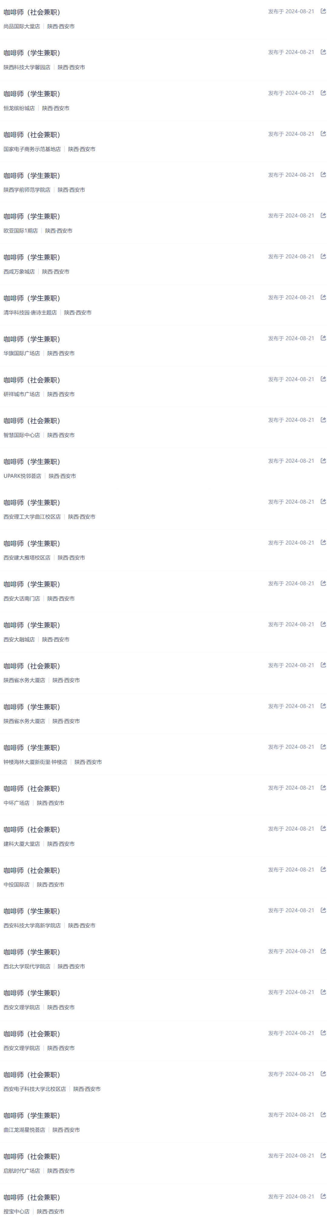 西安兼职招聘信息大全最新